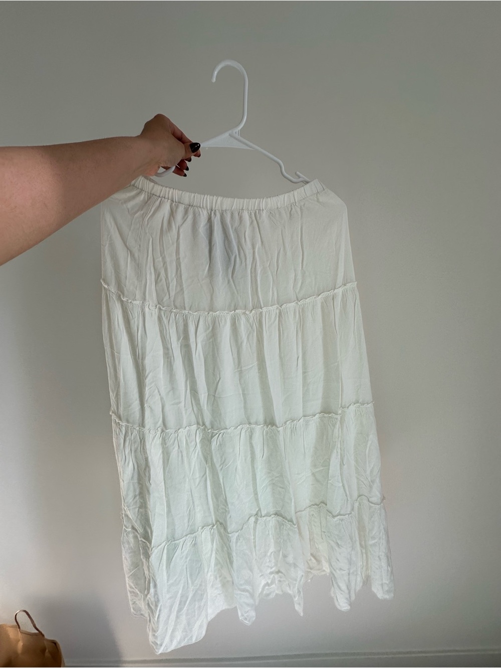 Women's White Tiered Skirt